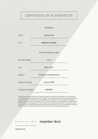 Personal Victory — Certificate of Authenticity